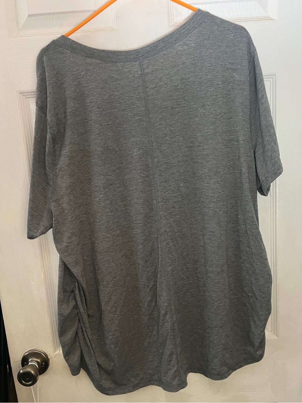 Terra & Sky Gray Graphic 'Power to the Female' Short Sleeve Tee Cinched sides - Picture 5 of 5